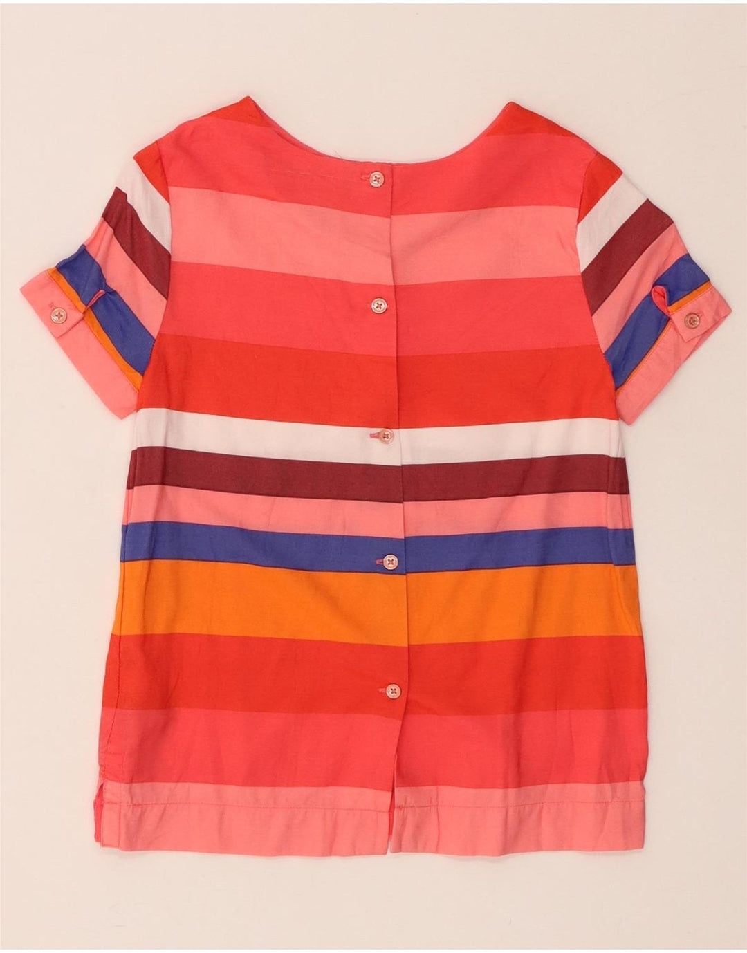 TOMMY HILFIGER Girls Blouse Top 8-9 Years Medium Red Striped Viscose