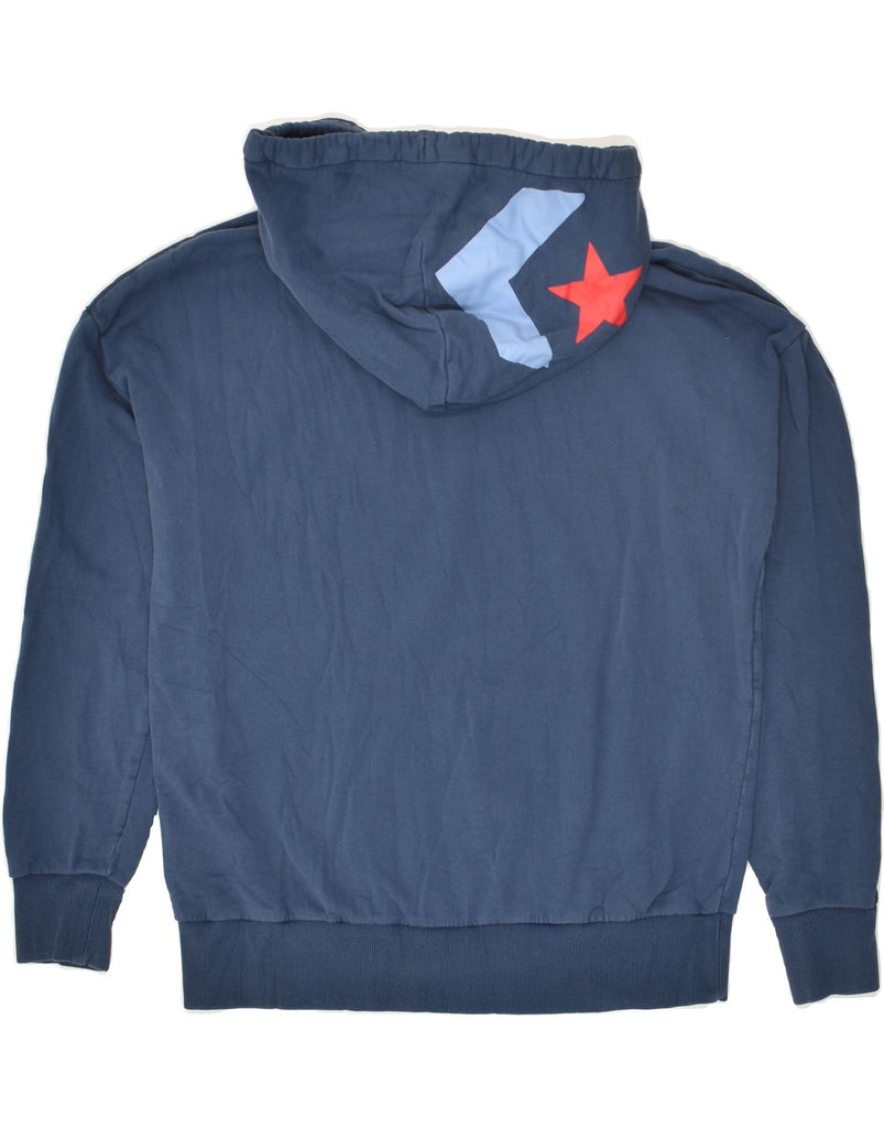 CONVERSE Mens Graphic Hoodie Jumper XS Navy Blue Cotton Vintage Converse and Second-Hand Converse from Messina Hembry 