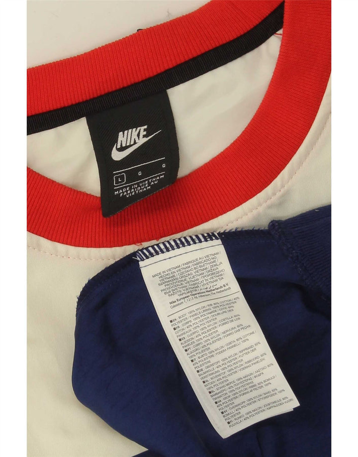 Nike Mens Graphic Sweatshirt Jumper Large Multicoloured Colourblock Nylon