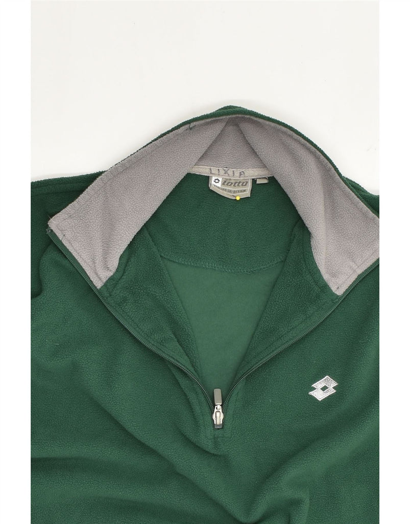 LOTTO Womens Zip Neck Fleece Jumper Large Green Polyester | Vintage Lotto | Thrift | Second-Hand Lotto | Used Clothing | Messina Hembry 