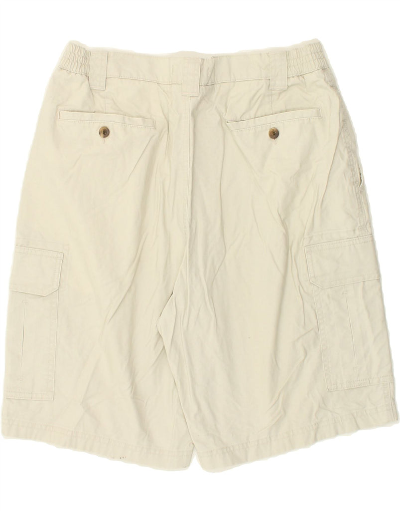 L.L.BEAN Mens Cargo Shorts W34 Large Off White Cotton | Vintage L.L.Bean | Thrift | Second-Hand L.L.Bean | Used Clothing | Messina Hembry 