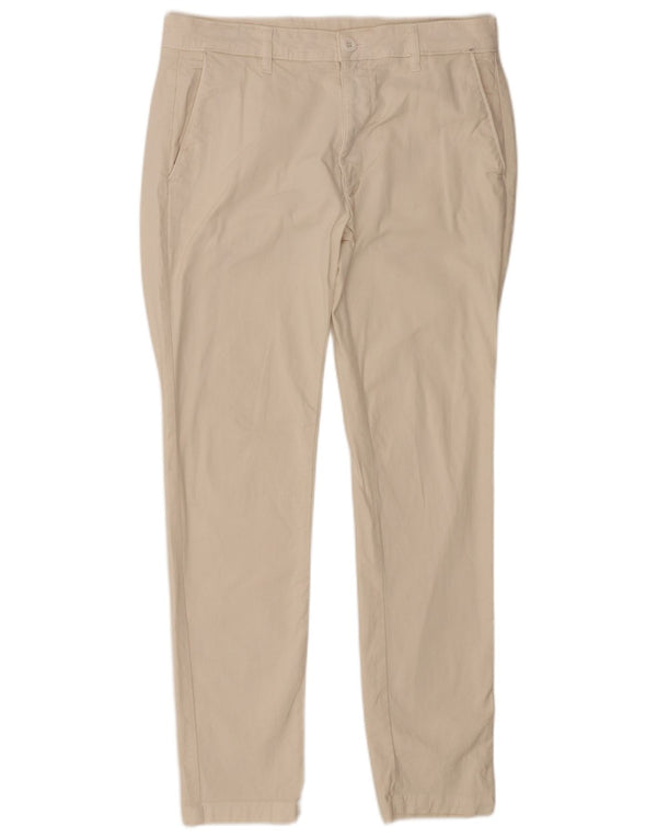 Zara Mens Slim Chino Trousers EU 42 Large W32 L30 Beige Cotton