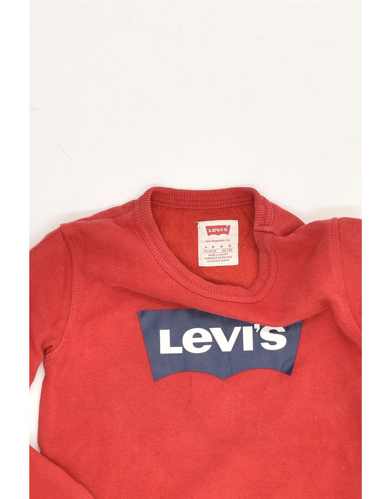 LEVI'S Girls Graphic Sweatshirt Jumper 5-6 Years Medium Red Cotton | Vintage Levi's | Thrift | Second-Hand Levi's | Used Clothing | Messina Hembry 