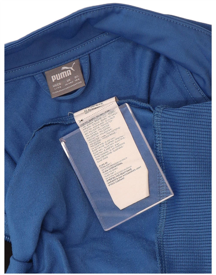 Puma Boys Tracksuit Top Jacket 13-14 Years Blue Colourblock Polyester