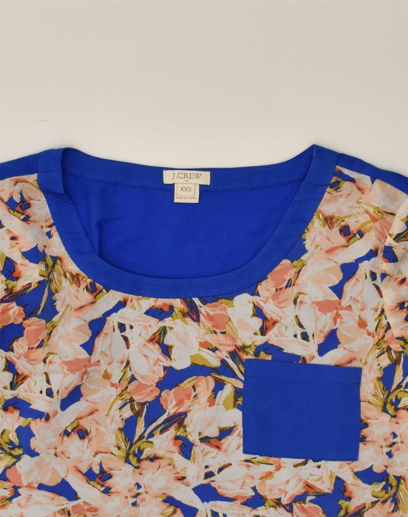 J. CREW Womens Blouse Top UK 2 2XS Blue Floral Polyester | Vintage J. Crew | Thrift | Second-Hand J. Crew | Used Clothing | Messina Hembry 