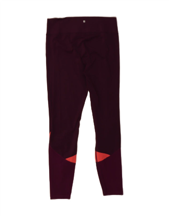 MOUNTAIN WAREHOUSE Womens Leggings UK 14 Large Maroon Colourblock Nylon Vintage Mountain Warehouse and Second-Hand Mountain Warehouse from Messina Hembry 