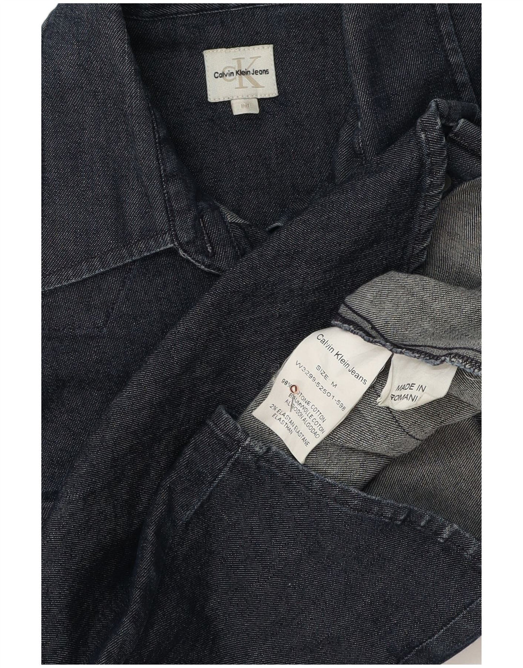 CALVIN KLEIN JEANS Womens Denim Shirt UK 12 Medium Navy Blue Cotton