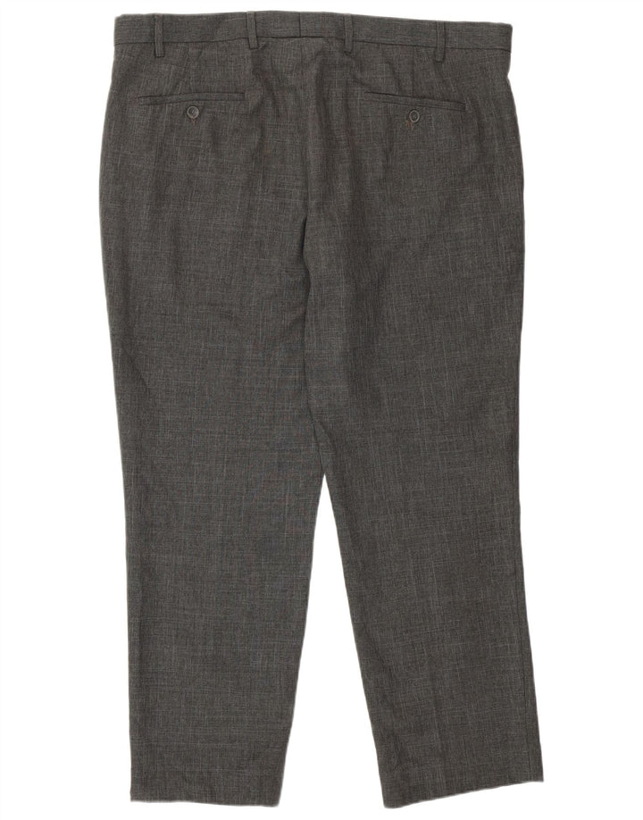 MARKS & SPENCER Mens Straight Chino Trousers W40 L29 Grey Polyester