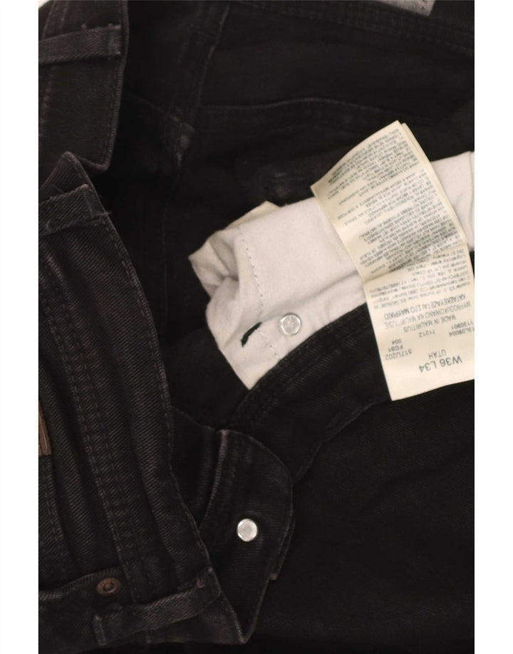 Wrangler Mens Utah Straight Jeans W36 L34 Black Cotton