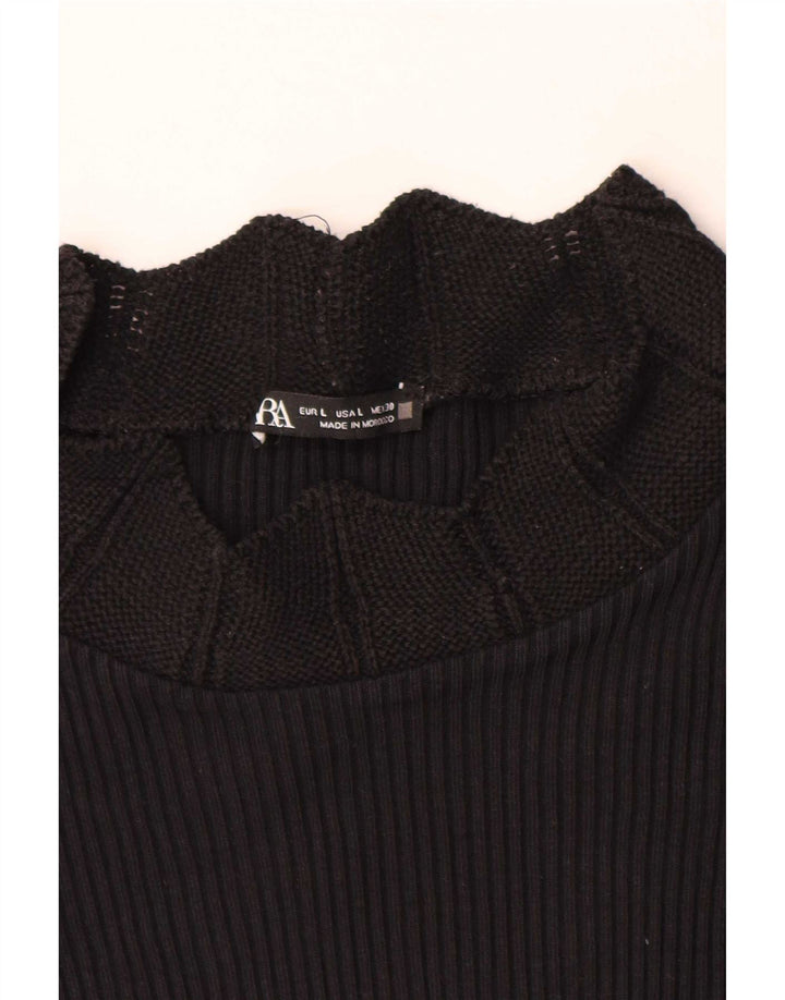 Zara Womens T-Shirt Top UK 14 Large Black
