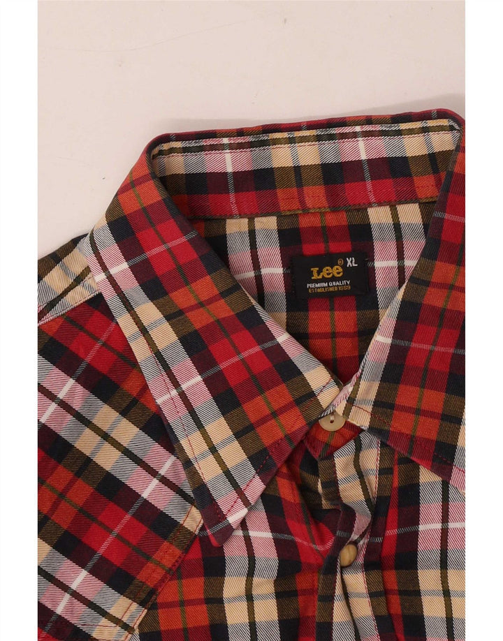 Lee Mens Flannel Shirt XL Red Check