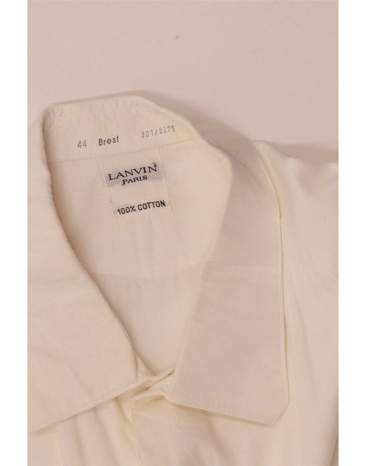 Lanvin Mens Formal Shirt Size 44 XL White Cotton