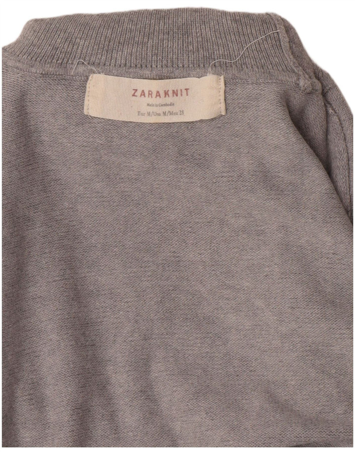 Zara Womens Roll Neck Jumper Sweater UK 12 Medium Grey