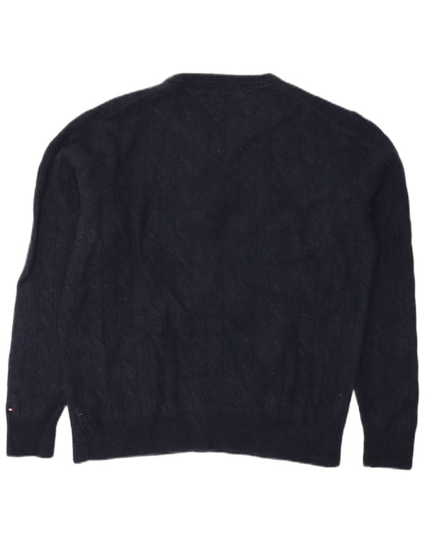 Tommy Hilfiger Womens Crew Neck Jumper Sweater UK 18 XL Navy Blue Wool