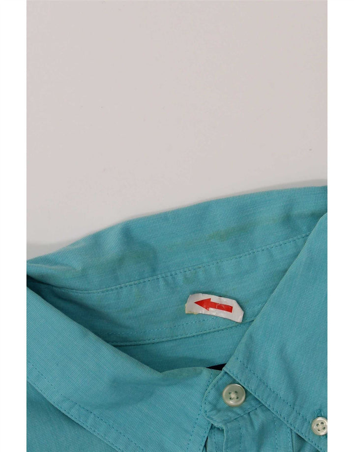 Chaps Mens Regular Fit Shirt XL Blue Cotton