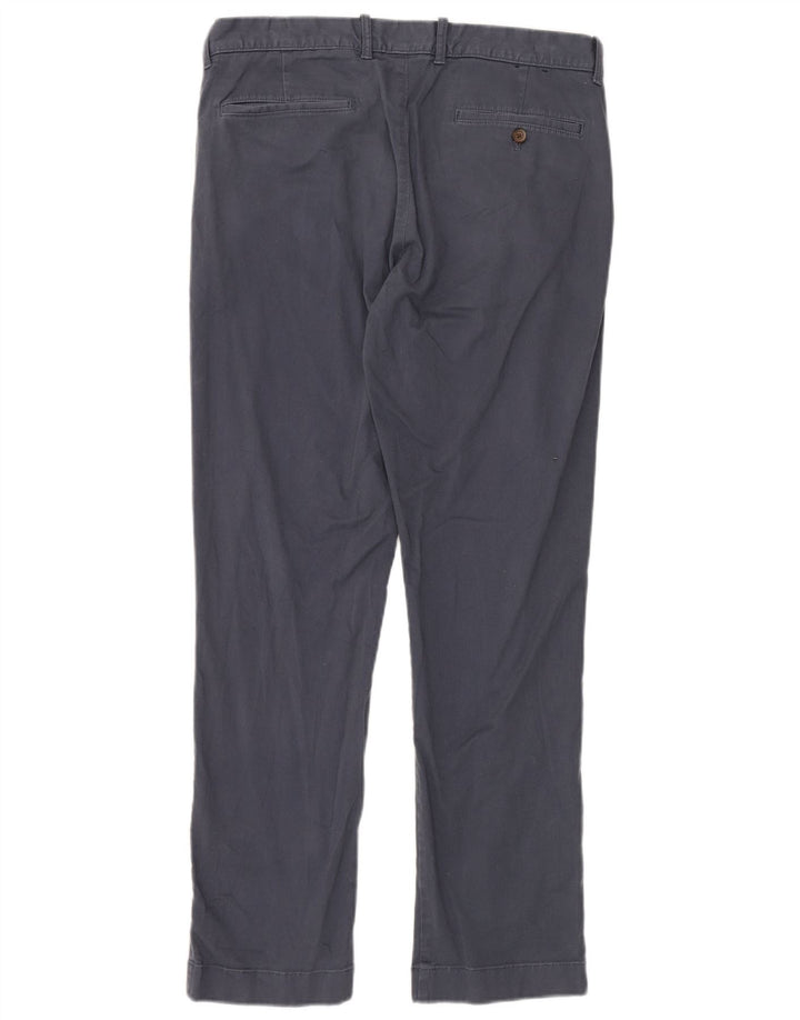 J. CREW Mens Flex Straight Chino Trousers W33 L32 Navy Blue Cotton