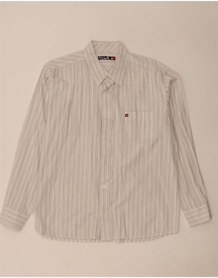 Quiksilver Mens Shirt Large White Striped