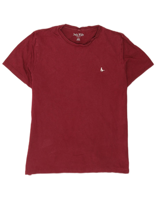 Jack Wills Mens Classic Fit T-Shirt Top Large Burgundy Cotton