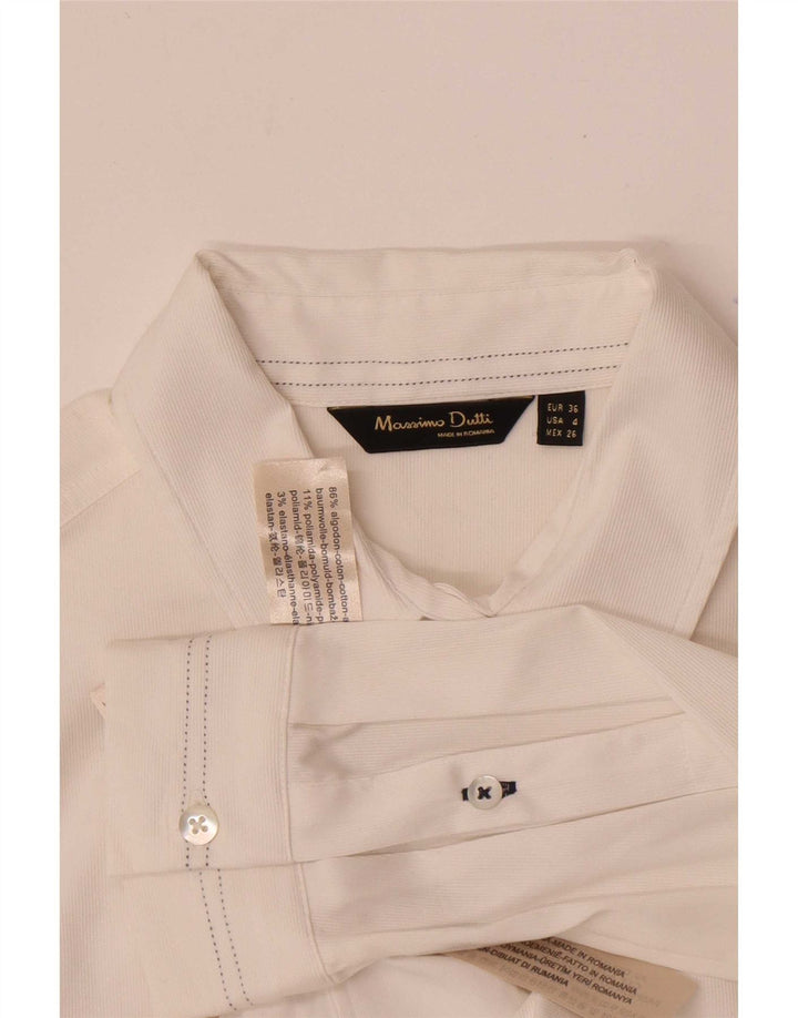 Massimo Dutti Womens Shirt EU 36 XS White Cotton