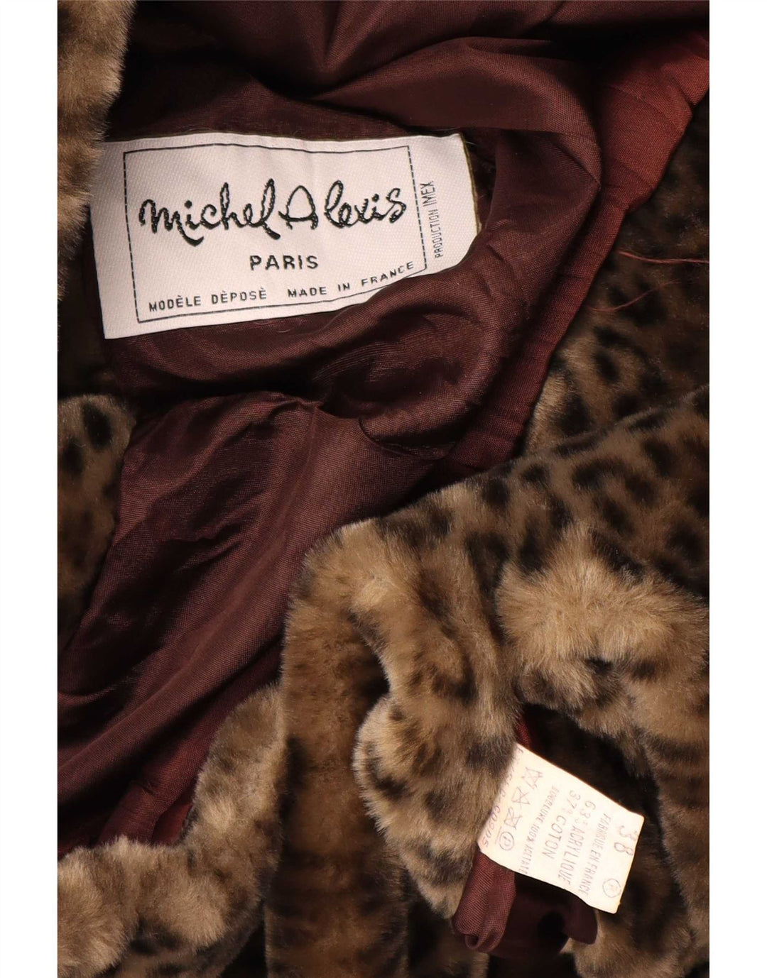 Michel Alexis Womens Oversized Overcoat EU 38 Medium Brown Animal Print