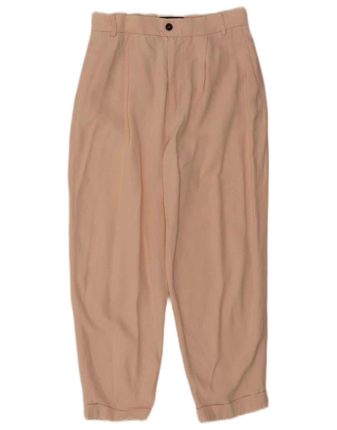 Zara Womens Pegged Capri Trousers Small W26 L22 Beige