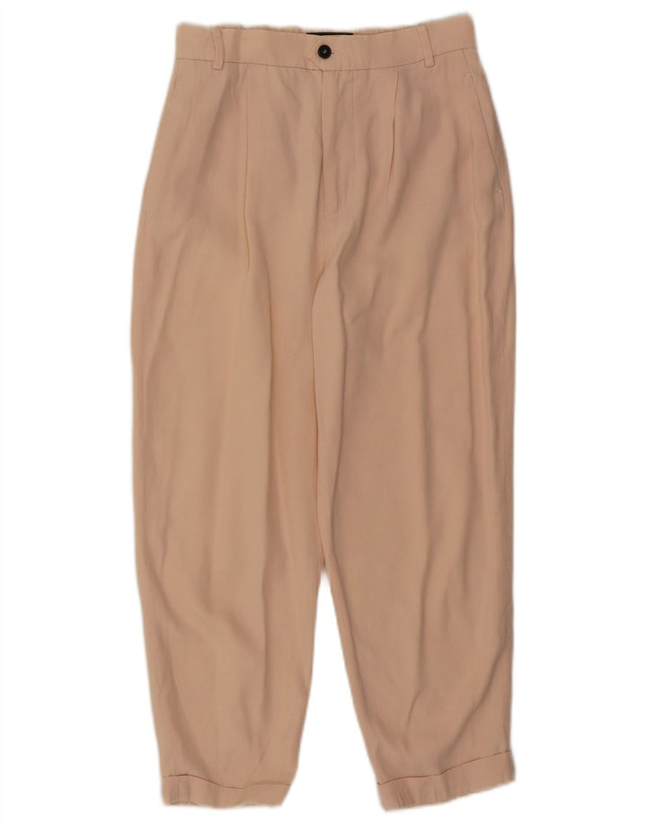 Zara Womens Pegged Capri Trousers Small W26 L22 Beige