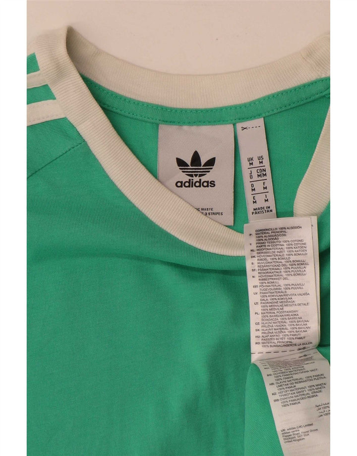 Adidas Mens T-Shirt Top Medium Green Cotton