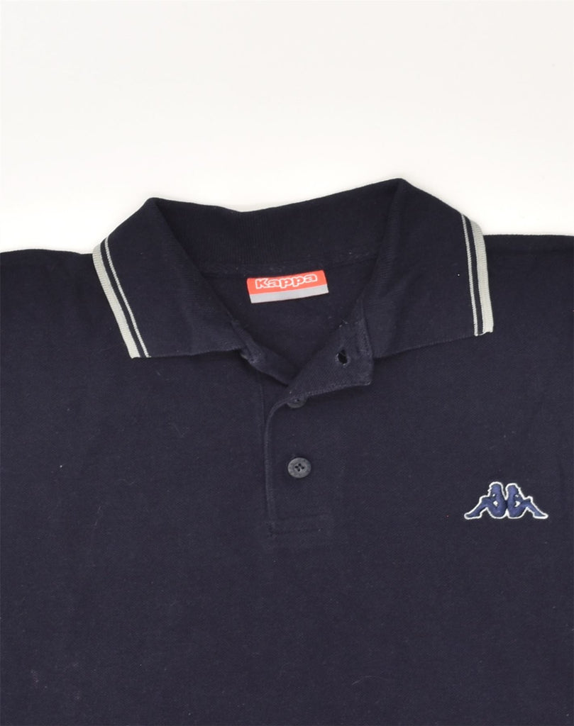 KAPPA Mens Polo Shirt Medium Navy Blue Cotton | Vintage Kappa | Thrift | Second-Hand Kappa | Used Clothing | Messina Hembry 