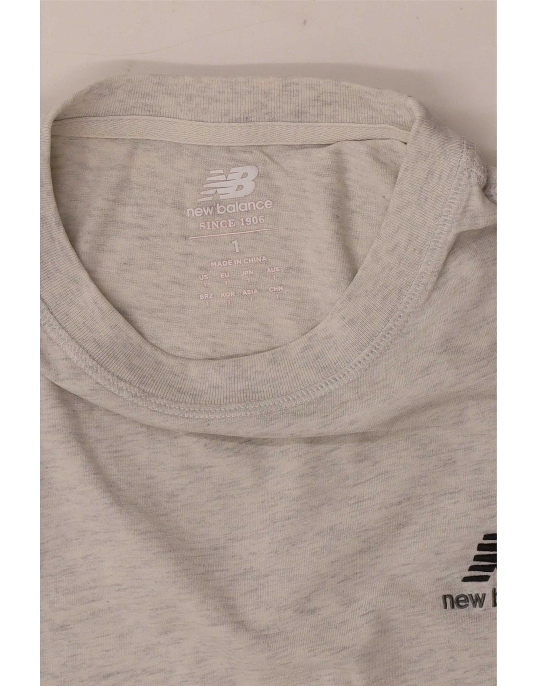 New Balance Mens T-Shirt Top Small Grey Flecked