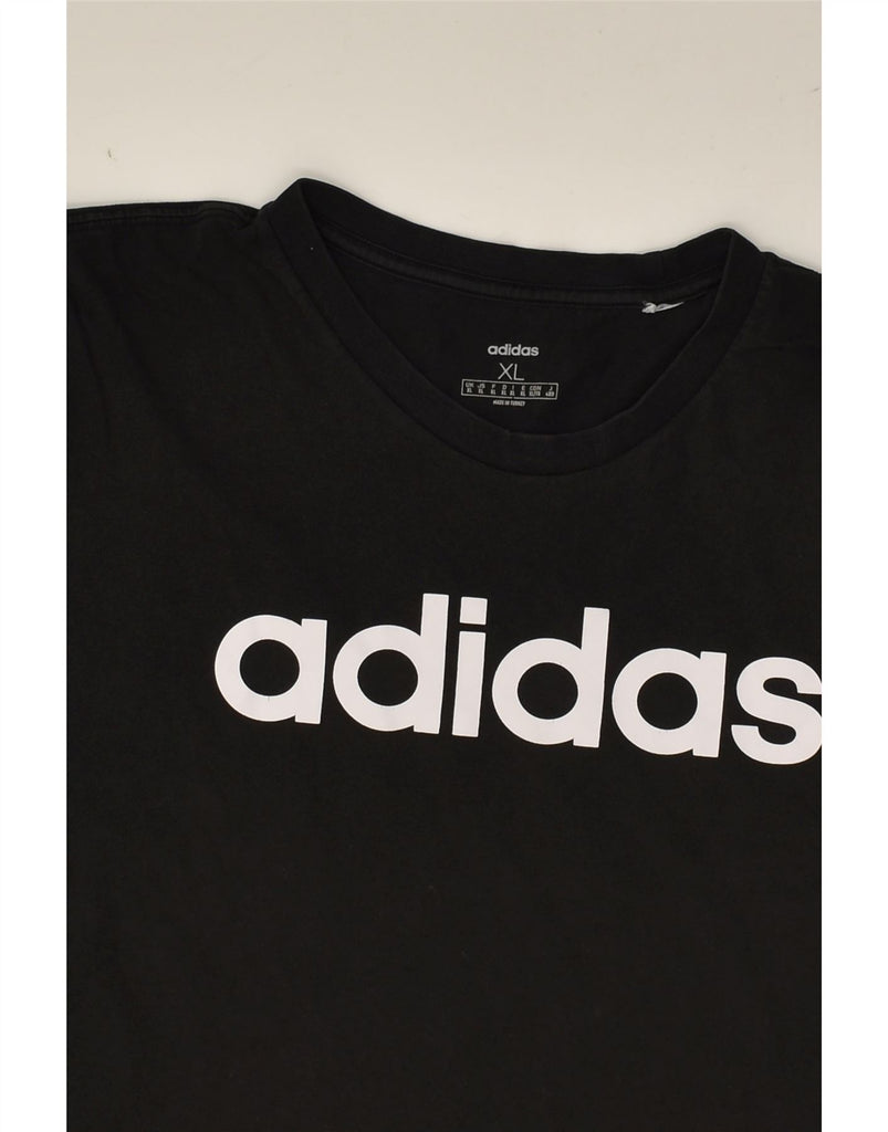 ADIDAS Mens Graphic T-Shirt Top XL Black | Vintage Adidas | Thrift | Second-Hand Adidas | Used Clothing | Messina Hembry 