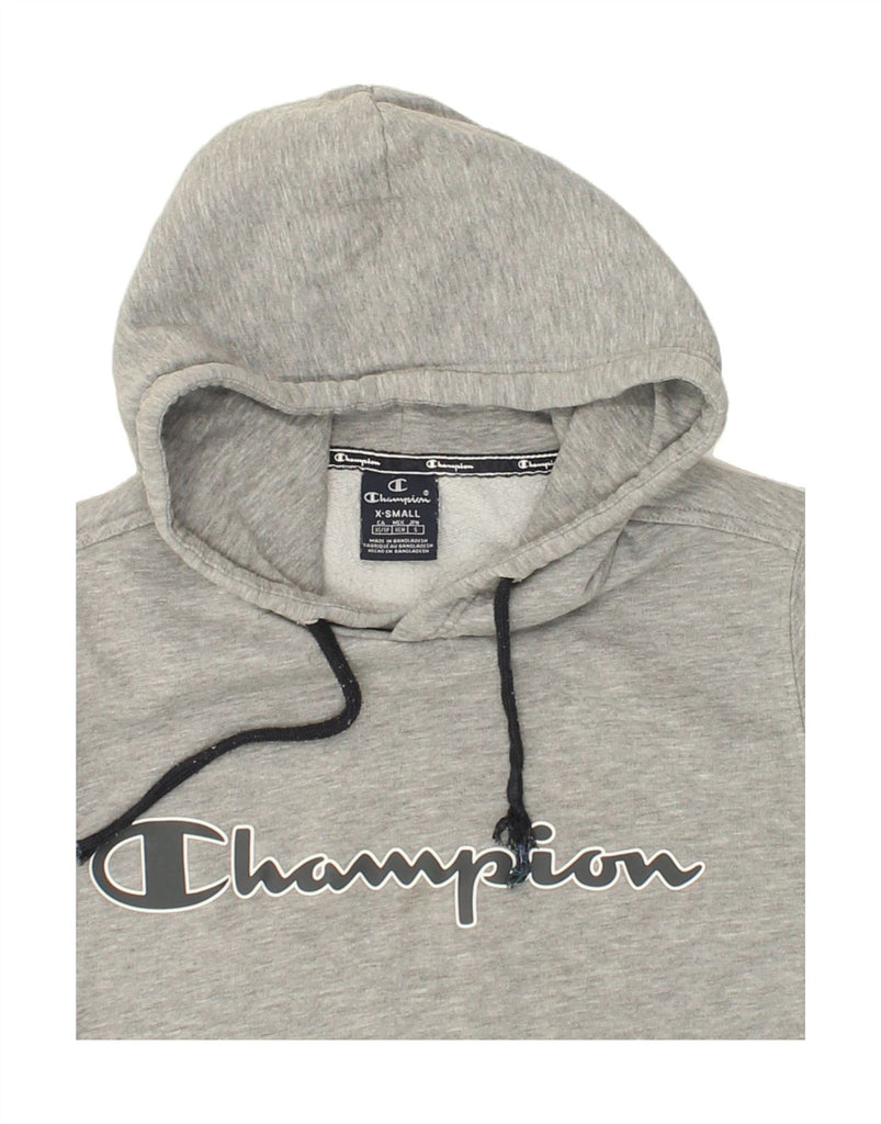 CHAMPION Mens Graphic Hoodie Jumper XS Grey | Vintage Champion | Thrift | Second-Hand Champion | Used Clothing | Messina Hembry 