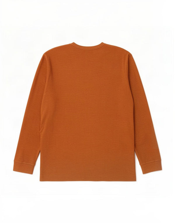 Zara Mens Top Long Sleeve XL Brown Flecked Cotton