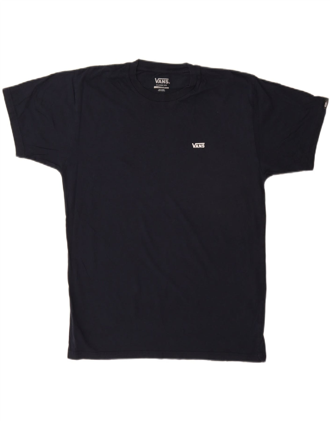 Vans Mens Classic Fit T-Shirt Top Medium Navy Blue Cotton