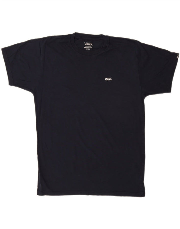 Vans Mens Classic Fit T-Shirt Top Medium Navy Blue Cotton