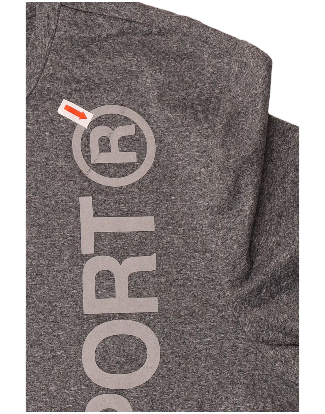 Superdry Womens Graphic T-Shirt Top UK 14 Large Grey Flecked Polyester