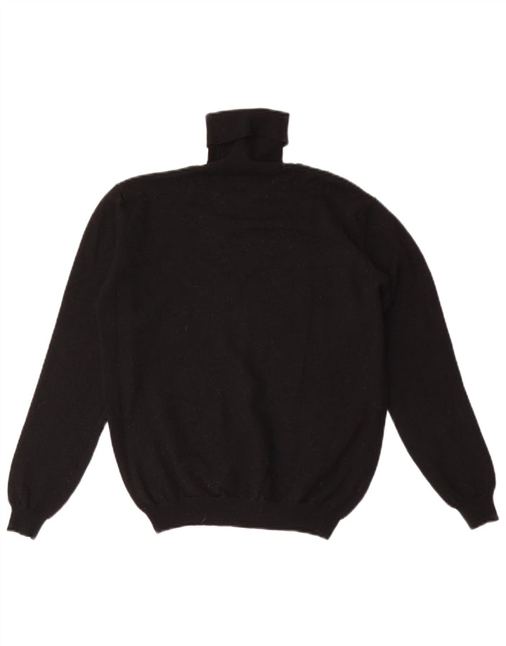 Trussardi Womens Crop Roll Neck Jumper Sweater UK 8 Small Black
