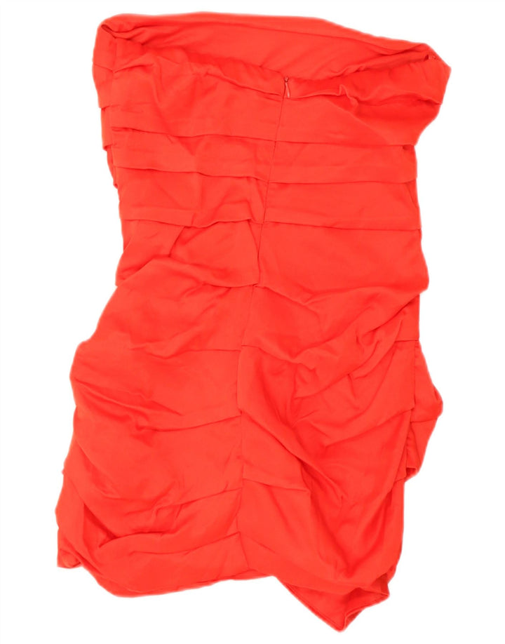 Zara Womens Strapless Dress UK 8 Small Red Viscose