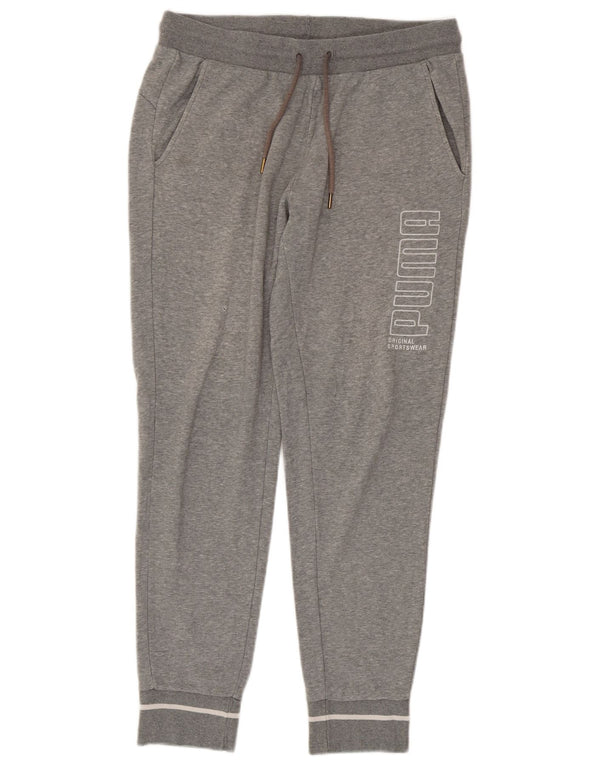 PUMA Mens Graphic Tracksuit Trousers Joggers Medium  Grey Flecked