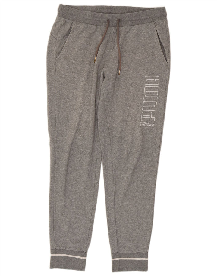 PUMA Mens Graphic Tracksuit Trousers Joggers Medium  Grey Flecked