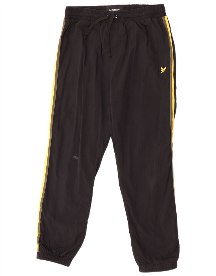 Lyle & Scott Mens Tracksuit Trousers Joggers Large  Black Polyester