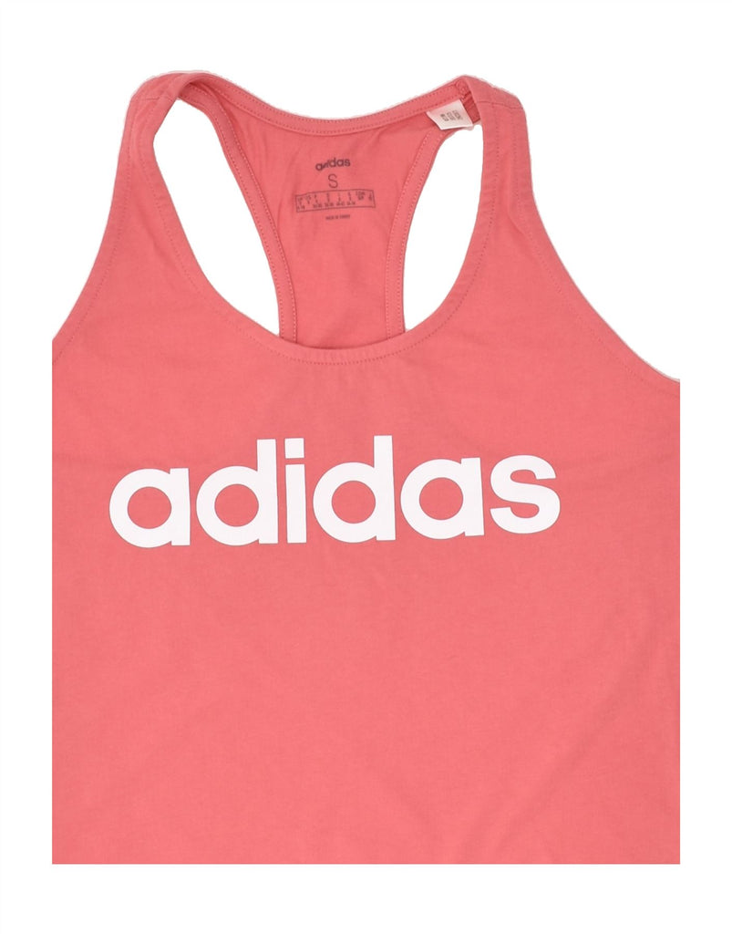 ADIDAS Womens Graphic Vest Top UK 8/10 Small Pink Cotton | Vintage Adidas | Thrift | Second-Hand Adidas | Used Clothing | Messina Hembry 