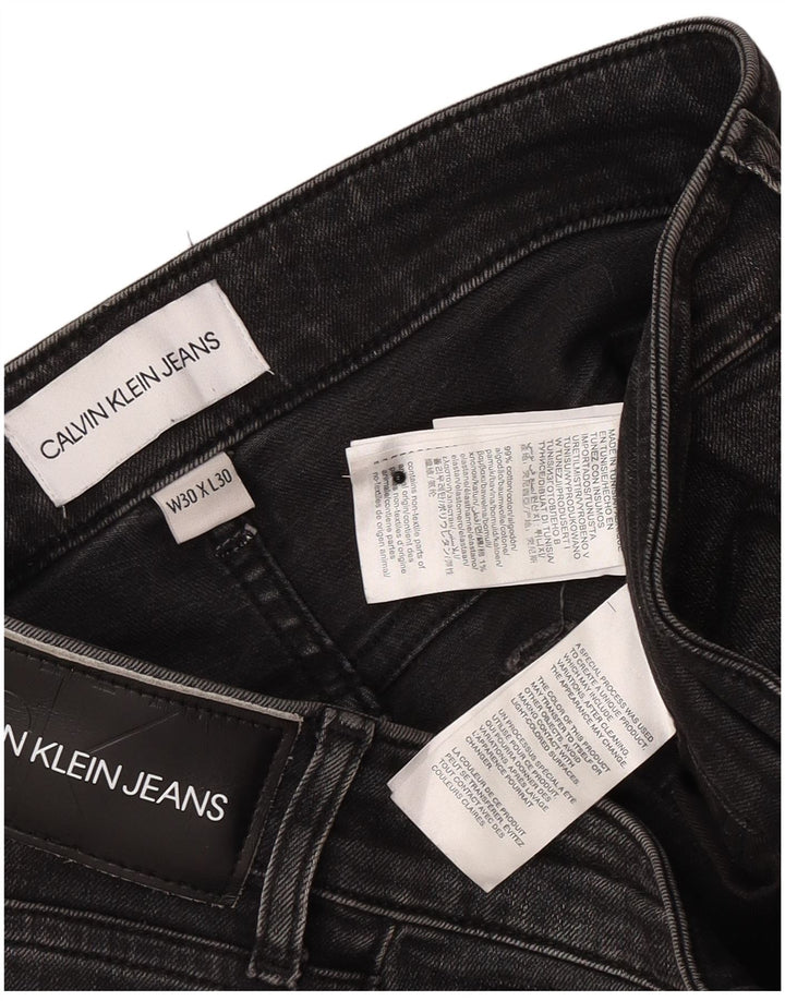 Calvin Klein Mens Tapered Jeans W30 L30 Black Cotton