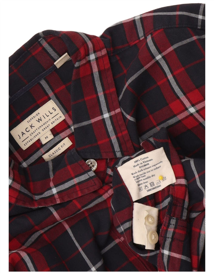 Jack Wills Mens Classic Fit Flannel Shirt Medium Blue Check Cotton