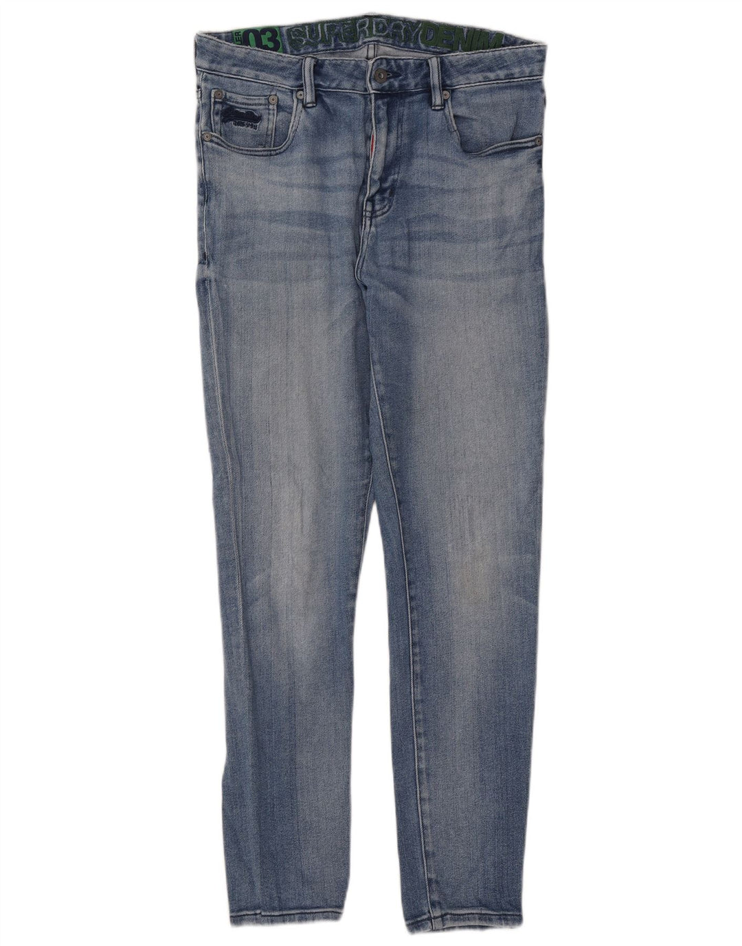Superdry Mens Skinny Jeans W32 L32 Blue Cotton