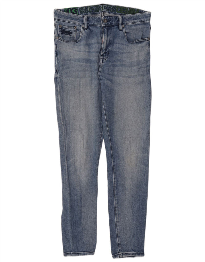 Superdry Mens Skinny Jeans W32 L32 Blue Cotton