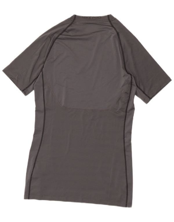 Nike Mens Dri Fit Slim Fit Graphic T-Shirt Top Large Grey Polyester