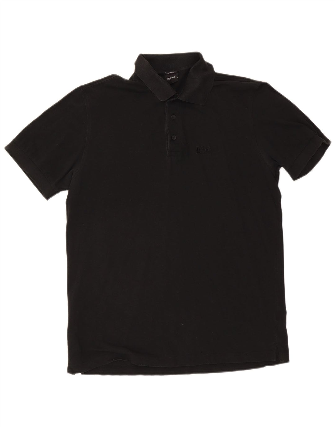 Hugo Boss Mens Polo Shirt Medium Black Cotton