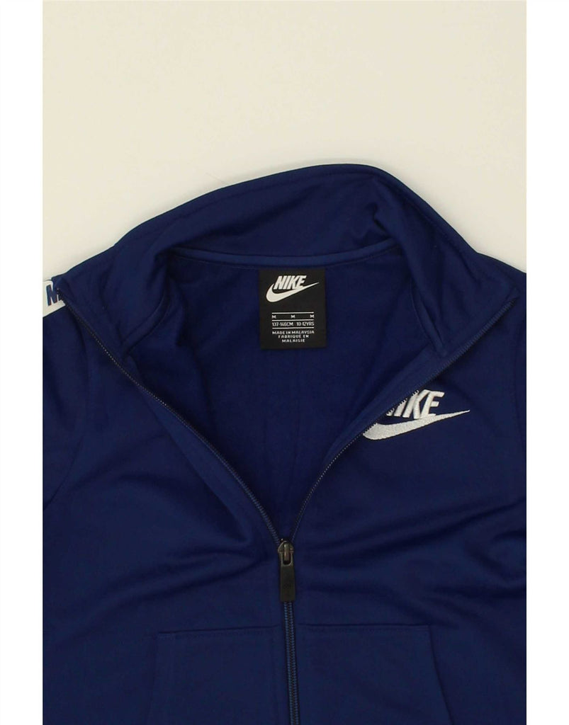 NIKE Boys Graphic Tracksuit Top Jacket 10-11 Years Medium Navy Blue Vintage Nike and Second-Hand Nike from Messina Hembry 