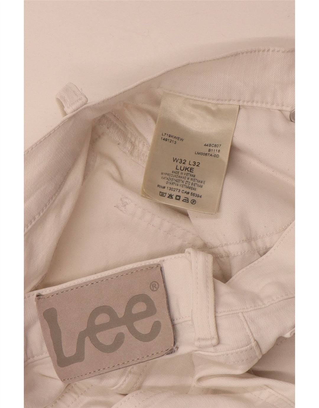 Lee Womens Luke Tapered Slim Jeans W32 L29 White Cotton