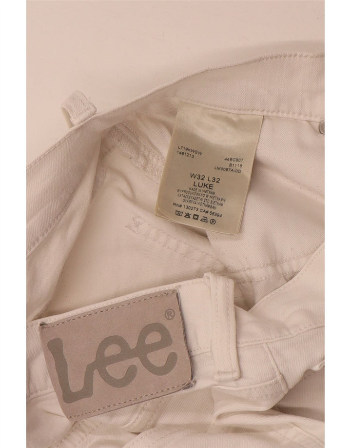 Lee Womens Luke Tapered Slim Jeans W32 L29 White Cotton